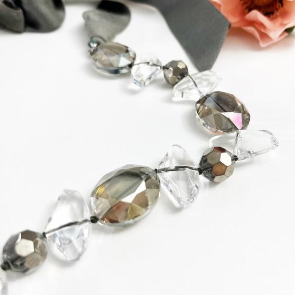 Stella & Dot Claire Faceted Glass Bead Ribbon Adjustable Necklace - Picture 3 of 7